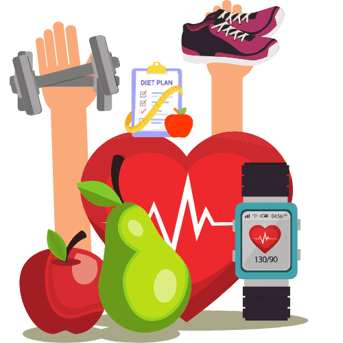 Health and Fitness apple heart shoes diet plan hands BP oprator