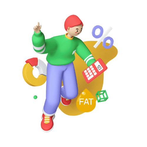 a man running with calculator in his hand. fat icon