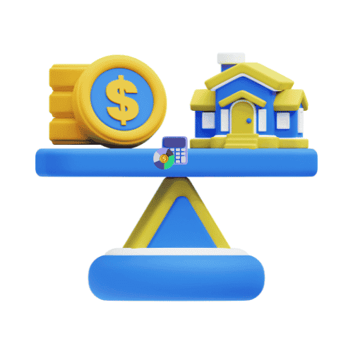 Home Equity Calculator doller sign house and calculator icon